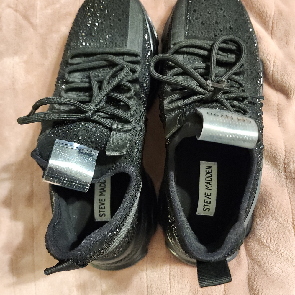 Black Sparkly Sneakers - Picture 3 of 4